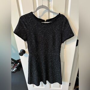 LOFT Black Short Sleeve Textured Top
